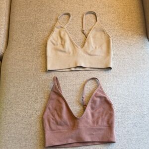Aeropostale Beige and Mauve Bralette Set